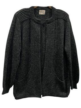 Simply Natural Linda Ebel Alpaca Blend Cardigan L Gray Oversized Lagenlook Layer